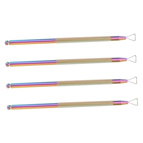 4 Pcs Nail Art Scraper Gel Nail Remover Polish Remover Tool Cuticle Remover Scraper Pusher Manicure Tool Stainless Steel Nail Pusher Pooper Scooper Metal Push Hands Nail Polish