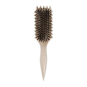 Beige Boar Bristle Curl Defining Brush for Women, 2024 Styling Tool for Curly Hair