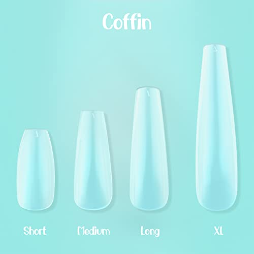 Coffin XL | Gel Nail Tips | NABulous Nails | Extra Long Soft Gel Nail Tips | Coffin Shaped | Full Cover & Pre-shaped | False Press On Nail Extensions | Nail Salons & DIY (Coffin XL) - Image 4