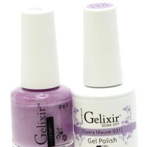 Gelixir Duo Matching Gel and Nail Polish, Made in USA. (031-Opera Mauve)