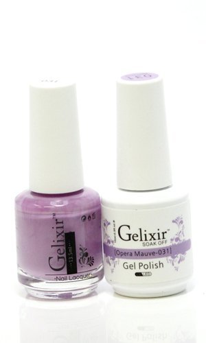 Gelixir Duo Matching Gel and Nail Polish, Made in USA. (031-Opera Mauve)