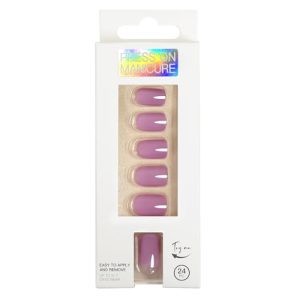 SHANRUN 24 Pcs Short Square Ombre Gel Press on Nails with File and Glue Kit
