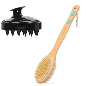 FREATECH Shower Back Brush and Shampoo Brush Bundle