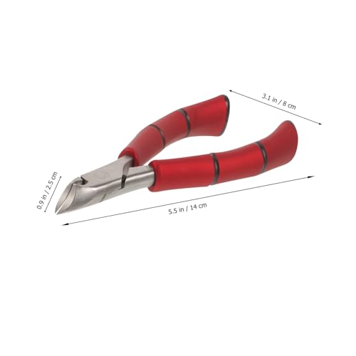2pcs Manicure Tools Trimmer Nail Clippers Nail Art Tools Cuticle Removing Tool Household Cuticle Nipper Stainless Steel Cuticle Nipper Metal Portable Red Plastic - Image 7