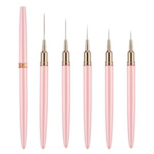 5-Piece Gel Polish Nail Art Brush Set Liner Brushes 4mm-25mm Sizes