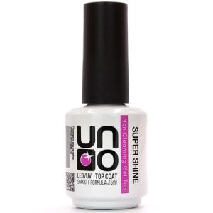 UNO Proffisional Super Shine Top Coat No Wipe Top Gel Soak Off UV LED Shine Finish Long Lasting Nail Salon Manicure