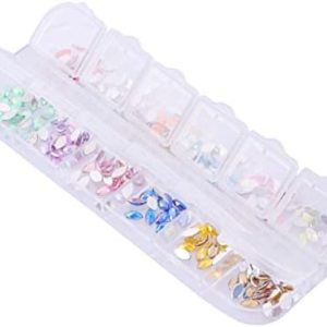 Mipcase 12 Nail Art Crystal Nail Asssories Nail Rhinestones for Acrylic Nails Craft Rhinestones Kit De Manicura Nail Gems Decorations Nail Accessories Shiny Nail Art Decor Horse Eye Set