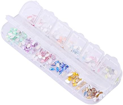 Mipcase 12 Nail Art Crystal Nail Asssories Nail Rhinestones for Acrylic Nails Craft Rhinestones Kit De Manicura Nail Gems Decorations Nail Accessories Shiny Nail Art Decor Horse Eye Set