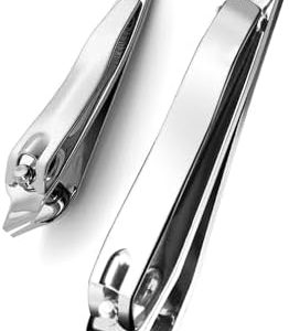 Nail Clipper Set,Large Fingernail Toenail Clipper and Slanted Edge Nail Clippers 2pack,Travel Nail Kit for Men Women (Large +Diagonal)