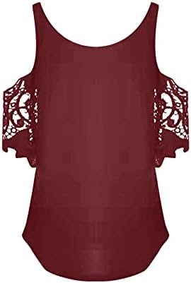 Women's Summer Tops 2024 3/4 Sleeve Lace Blouse Cold Shoulder Tunic Top Zipper V Neck Tee Tops Loose Casual T Shirts - Image 6