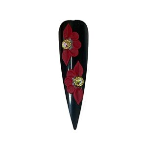 Set of 10 Red 3D Poinsettia Nail Art Charms for Decoration