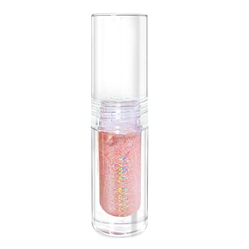 Liquid Glitter Eyeshadow, Pigmented, Long Lasting, Quick Drying, Easy to Apply, Loose Glitter Glue for Eye Crystals Makeup (Holographic Pink Gold Shimmer Peal 02)