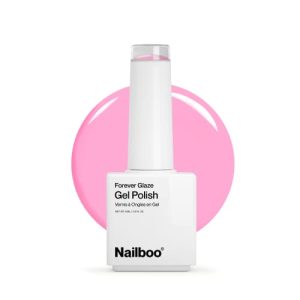 Nailboo PREMIER Forever Glaze Gel Nail Polish, (Bright Pink) Princess Pink LED Nail Lamp Gel Polish, Self-Leveling DIY Nails, Salon Quality Nail Color, Glossy Long-Wear, 0.3 oz.