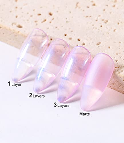 Major Dijit Gel Nail Polish - Jelly Glass UV Led Gel Polish Natural Girly Colors Pearl Translucent Cruelty-Free Nail Lacquer, 15ml/0.5floz - Image 2