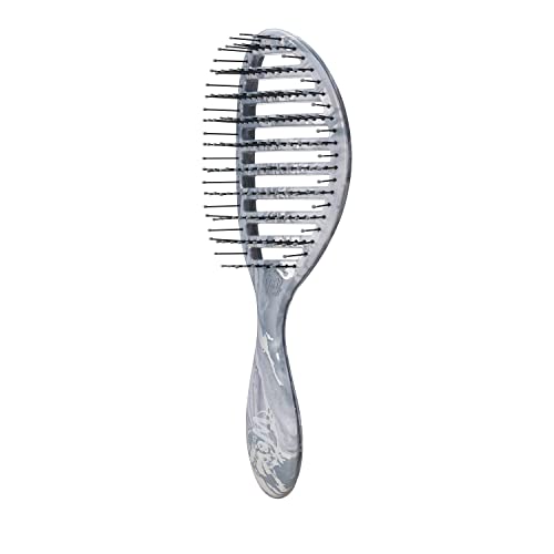 Wet Brush Speed Dry Hair Brush - Silver (Metallic Marble) - Vented Design and Ultra Soft HeatFlex Bristles Are Blow Dry Safe With Ergonomic Handle Manages Tangle and Uncontrollable Hair - Pain-Free - Image 3