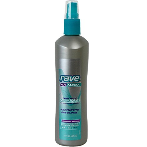 Rave 4X Mega Unscented Hairspray Clima Shield 11 oz Triple Pack