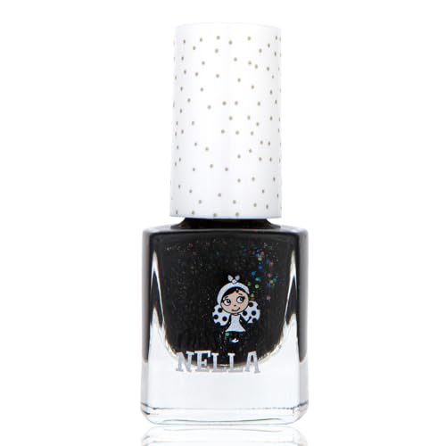 MISS NELLA SURPRISE PARTY – Safe Special Glitter Black Nail Polish for Kids, Non-Toxic & Odor Free Formula for Children and Toddlers, Natural Water Based for Easy Peel Off - Image 2