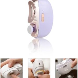 Electric Nail Clipper, 2 in 1 Automatic Nail Clipper, USB Rechargeable Safety Fingernail Trimmer for Newborn, Infant, Baby, Toddler, Kids, Adult and Seniors (Purple)