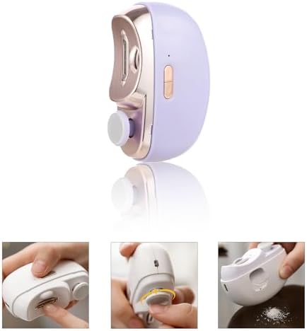 Electric Nail Clipper, 2 in 1 Automatic Nail Clipper, USB Rechargeable Safety Fingernail Trimmer for Newborn, Infant, Baby, Toddler, Kids, Adult and Seniors (Purple)