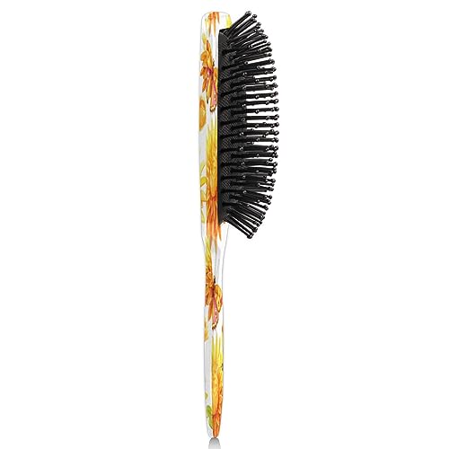 Flower Butterflies Hair Brush Detangler Brush with Nylon Bristle for Thick Curly Thin Long Short Wet or Dry Hair Adds Shine and Makes Hair Health Paddle Hairbrush for Women Men - Image 5