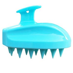 Hair Shampoo Brush,Hair Scalp Massager Shampoo Brush,Manual Head Scalp Massage Brush for Wet and Dry,Soft Silicone Bristles Care for The Scalp,Promote Hair Growth(Blue)