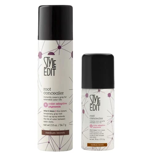 Style Edit Medium Brown Root Concealer Duo Travel & Full Size Gray Coverage