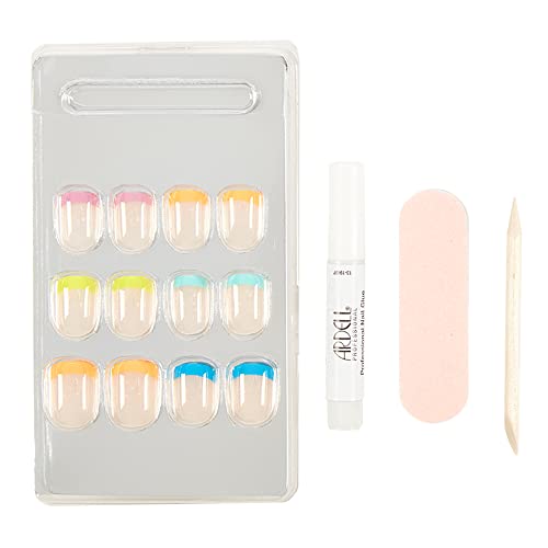 Ardell Nail Addict Artificial Nail Set, Rainbow French 24-Pc, Short-Length Press-Ons, Easy to Apply, Durable, Complete with Nail File, Cuticle Stick and Adhesive - Image 7