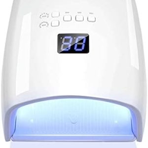 Professional Cordless UV LED Nail Lamp, 48W Gel UV Light Nail Dryer with 4 Timer Setting Sensor for Gel Nails Polish Manicure Professional Salon Curing Lamp