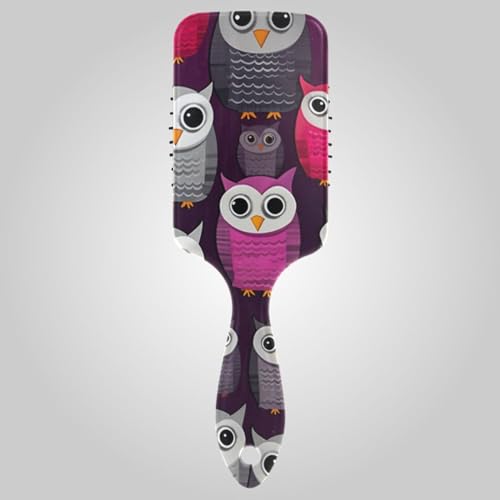 Owls on Red Purple Massage Comb, Hair Detangler Brushes, Hair Brush Men