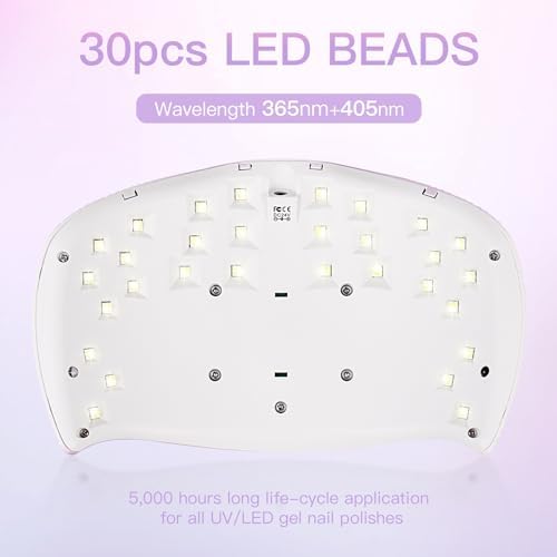 UV Light for Gel Nails, 75W Professional UV LED Nail Lamp for Fast Curing Nails, Super-Thin Salon-Grade Nail Dryer with Smart Sensor & 3 Timer Settings & LCD Display X33 - Image 5