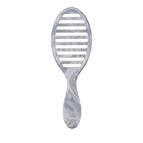 Wet Brush Speed Dry Hair Brush - Silver (Metallic Marble) - Vented Design and Ultra Soft HeatFlex Bristles Are Blow Dry Safe With Ergonomic Handle Manages Tangle and Uncontrollable Hair - Pain-Free - Image 2