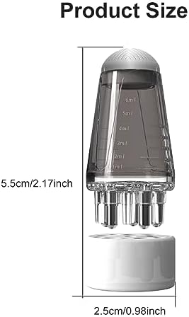 Hair Oil Applicator Bottle, Scalp Applicator Comb Hair Scalp Applicator, Ball Root Comb applicator Bottle Scalp Massager for Hair Growth, Mini Hair Raising Solid Hair Massage Tool(Grey) - Image 2