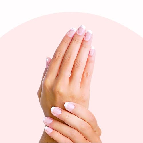Semi Cured Gel Nail Strips Fench Nail Tips UV Nails Gel Nail Stickers 22 Pieces Nail Polish Strips Works with UV Nail Lamp Easy Application & Removal (Pink French) - Image 2