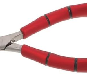 Stainless Steel Nail Clippers for Seniors with Thick Nails and Red Plastic Handle