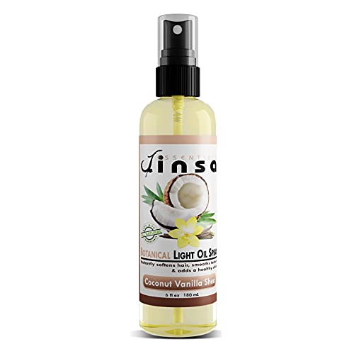Coconut Vanilla Shea Hair Oil Spray 6 oz Natural Detangler for Frizz-Free Shine