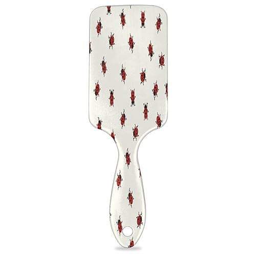 Red Ladybug Patterns Wet Hair Brush for Women Men Detangling Travel Brush Glide Through Tangles with Ease Pain-Free Comb for Wet, Curly, Short, Thick, Long Hair and All Hair Types