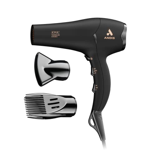 Andis 80750 1875-Watt Tourmaline Ceramic Ionic Hair Dryer with Diffuser for All Hair Types