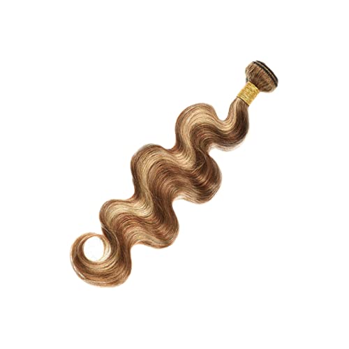 Ombre Body Wave Bundles Highlight Human Hair Bundle Brazilian Virgin Brown Highlight Bundles 12 Inch Honey Blonde Bundles Human Hair Weaves Double Weft P4/27 Human Hair Bundles - Image 4