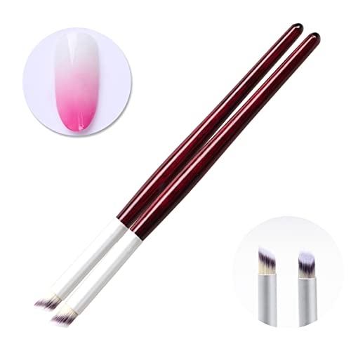 JERCLITY 7pcs Ombre Nail Brushes Set Nail Art Liner Brushes UV Gel Painting Acrylic Nail Brush Double Ended Sponge Nail Brush Nail Gradient Brush French Tip Nail Brushes for Nail Art Kit - Image 6