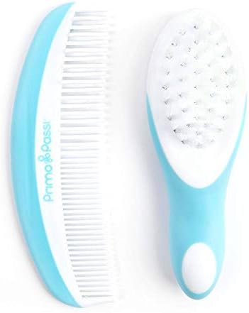 Primo Passi - Comb and Brush Set | Baby Hair Brush and Comb Set for Newborns and Toddlers, Baby Girl and Baby Boy (Blue)