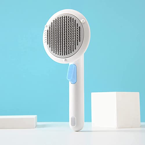 Gentle Self-Cleaning Cat Brush with Release Button for Tangles and Loose Fur - Image 4