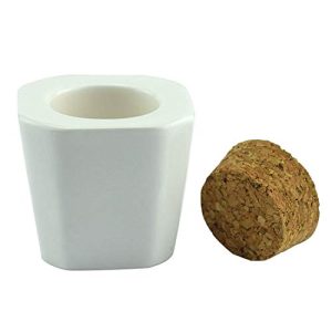 White Porcelain Dappen Dish with Wooden Lid for Acrylic Nail Art Liquids and Powders 10ml Capacity
