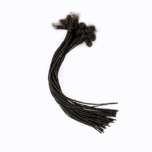 Micro Loc Extensions Human Hair Dreadlock Extensions for Men Women Kids 0.2 cm 8 Inch 100 Strands Dread Extensions Human Hair Locs Extensions Full Handmade Permanent Locs Natural Black - Image 4