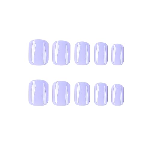 24 Pcs Purple Extra Short Square Glossy Press on Nails with Glue Included - Image 4