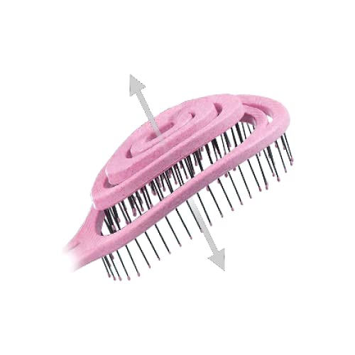 Vegan Climate Neutral Pink Detangling Brush for Thick Curly Hair - Image 3