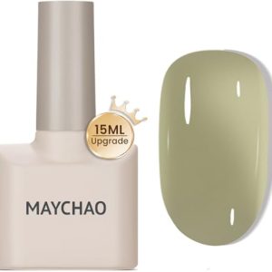 MAYCHAO 15ml Olive Grey Jelly Gel Nail Polish for DIY Manicure and Nail Art