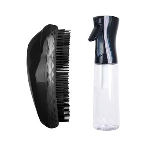 Tangle Teezer | The Original Detangling Brush and Fine Mist Spray Bottle (Panther Black and Black Spray)