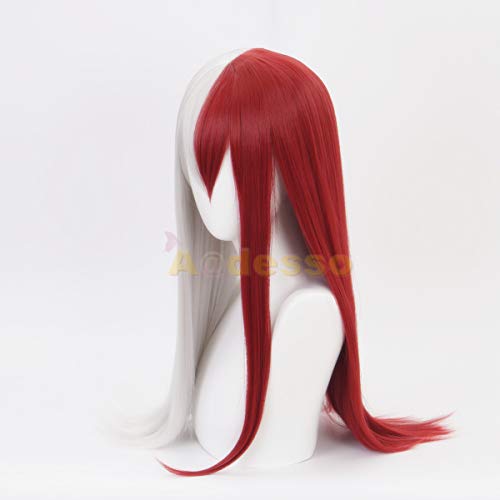 Anime Half Red and Sliver Wigs Short for My Hero Academia Cosplay Halloween Wigs - Image 2