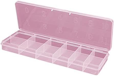 12-Slot Pink Nail Tips Organizer Box with 1 Grid for False Nail Storage and Crafts - Image 4