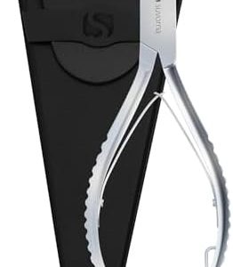 Podiatrist Toenail Clippers Concave Jaw and Back Lock, 5.5" Extra Large Toe Nail Clippers for Thick Nails, Big Toe Nail Clippers for Thick Toenails, Long Handled Toenail Clippers for Seniors